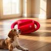 Rugby Ball Dog Toy Interactive Squeaky Chew Toy Tug of War Dog Toy with Dual Handles for Medium Large Dogs Fetch Outdoor Training