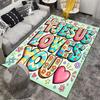 Jesus Loves You Carpet Set Flowers Pattern Carpet Set (1 Duvet Cover, 2 Pillowcases, Duvet Not Included)