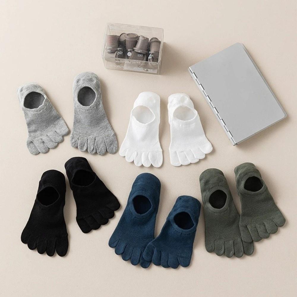 Einfarbige Fünf-Zehen-Socken Baumwolle Zehentrennung Socken Sportsocken Fünf-Zehen-Socken für Herren