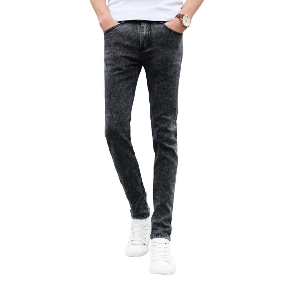 Pánské džíny, letní slim fit džíny na zip, ležérní tenké džínové kalhoty s vysokým pasem, úzké džíny pro kancelář, školu a cestování