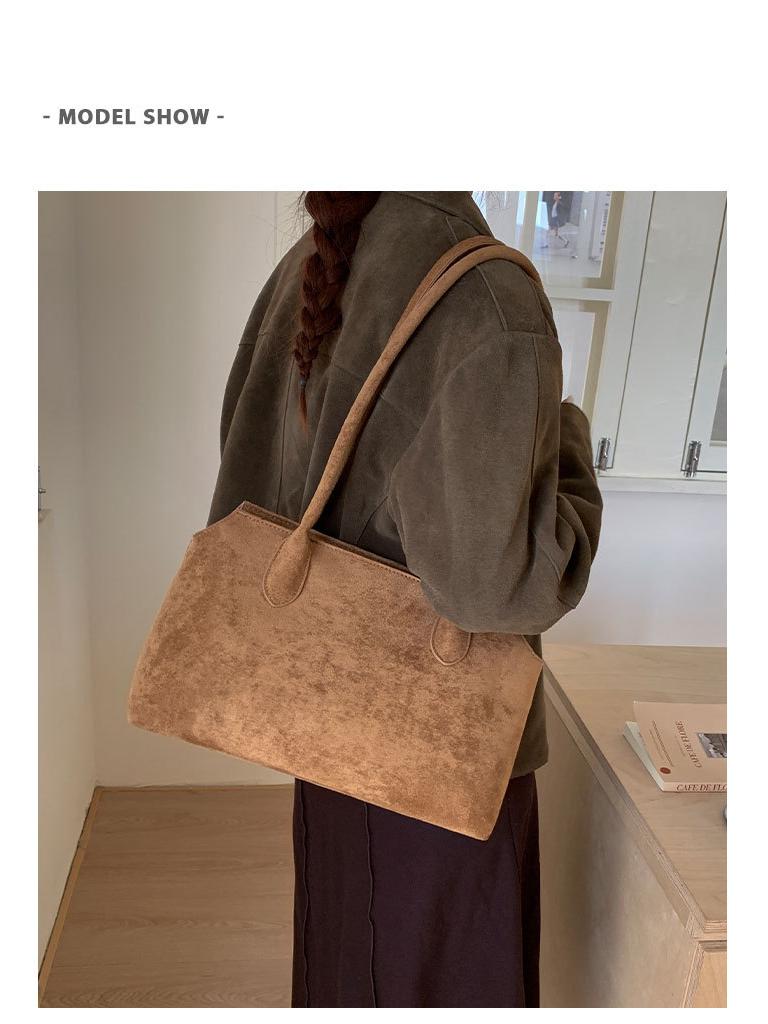 Women's Large Suede Shoulder Bag: New 2025 Autumn/Winter Versatile Tote