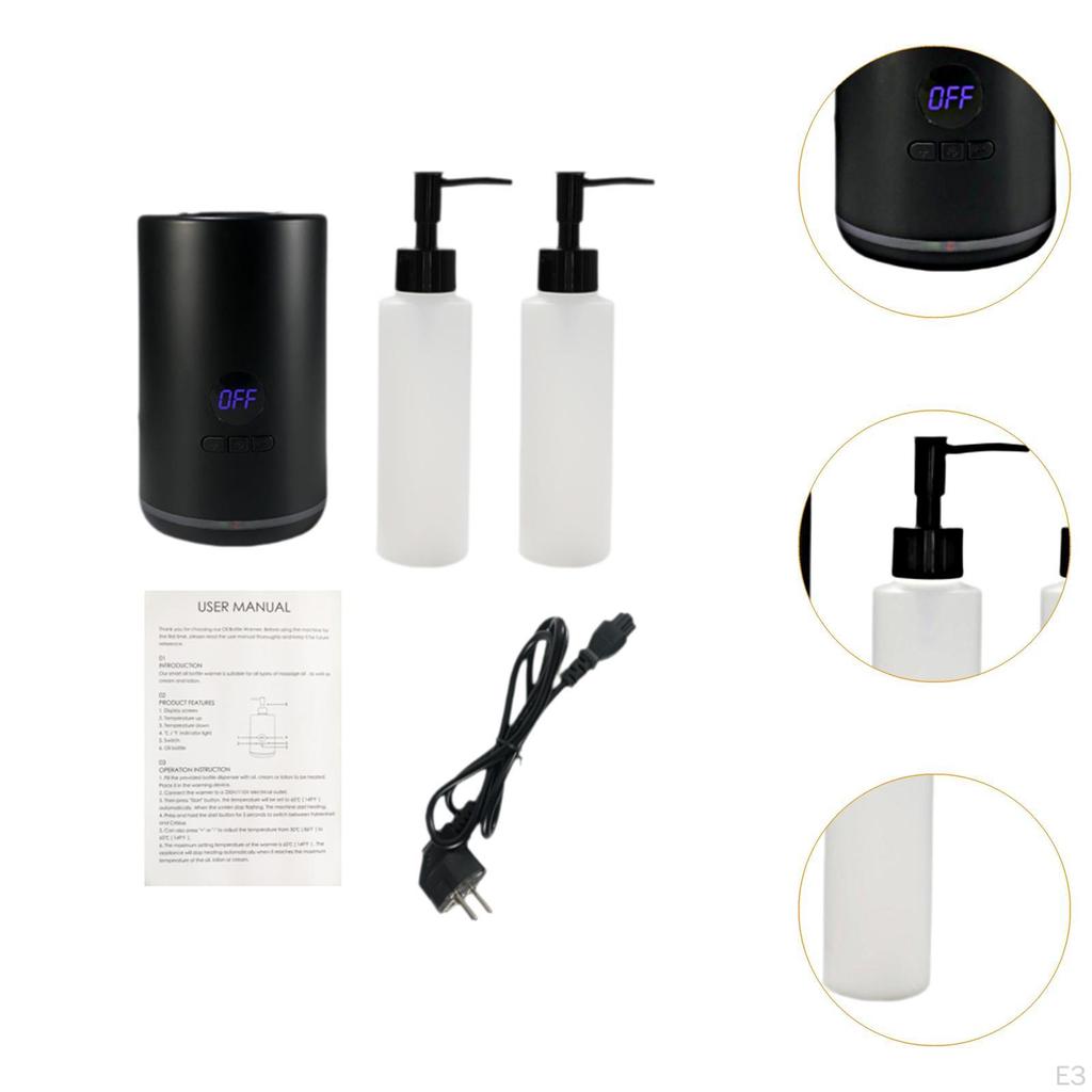 Single Bottle Massage Oil Heater with Bottles Accessories Warmer White
