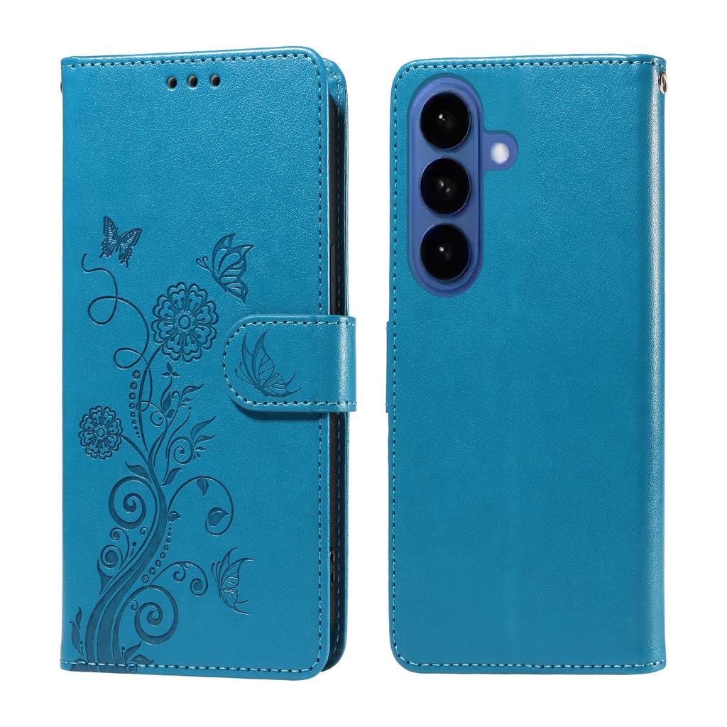 For Samsung Galaxy S26/S26 Pro Leather Case Butterfly Floral Imprint Wallet Stand Cover
