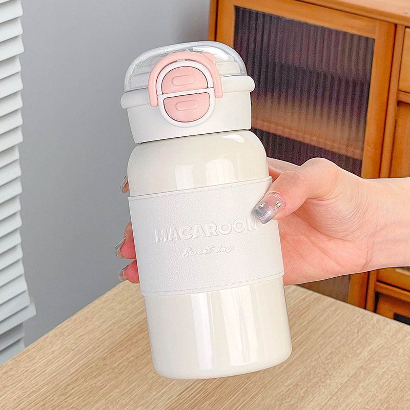 German Large-Capacity Thermos Cup for Women 2026 New Model with Straw Water Cup for Students Simple Dual-Drink Cold-Keeping Cup