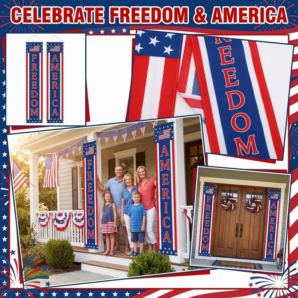 American Independence Day Flag Hanging Door Curtain Door Flag