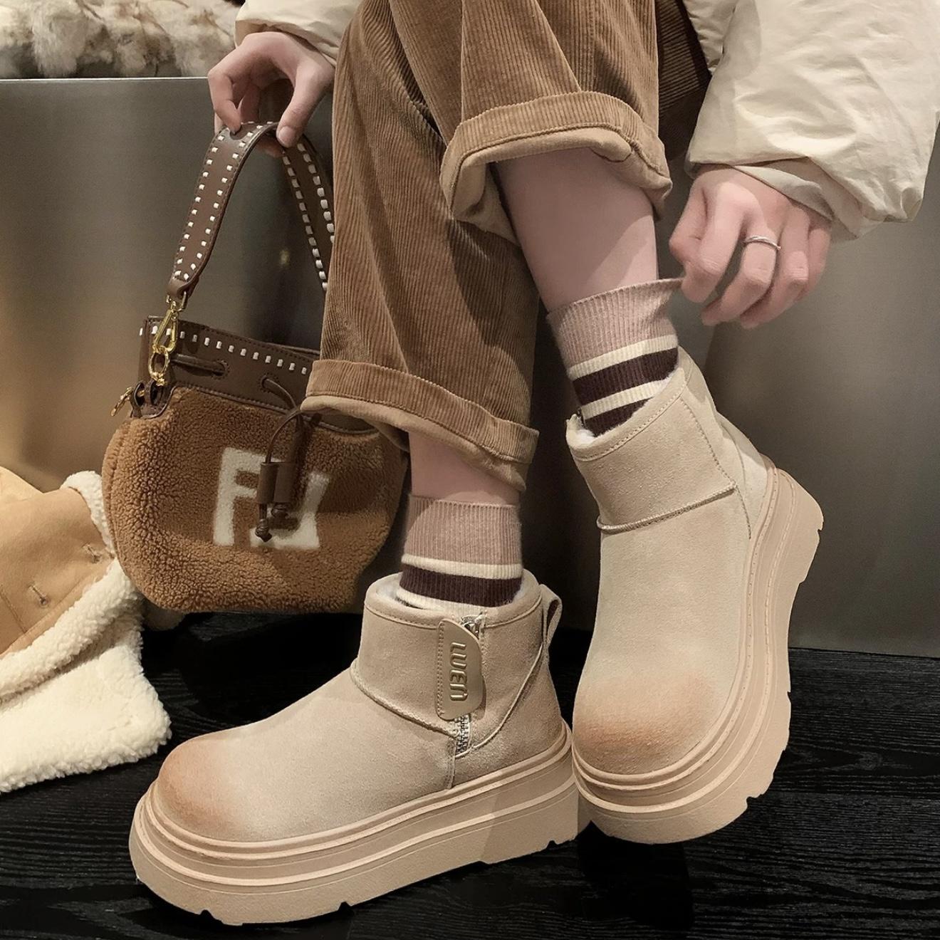 

Меховые балетки женские ботильоны на платформе зимние сапоги замшевые теплые плюшевые хлопковые туфли на высоком каблуке женские зимние тренды 2024 года уютные модные ботинки женские 35