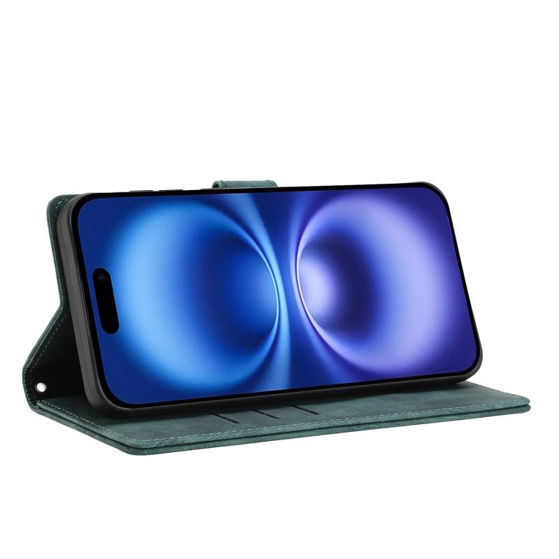 Für iPhone 17 Hülle mit 2 Stück gehärtetem Glas WANLONFENG MTL Serie Mandala Leder Handyhülle