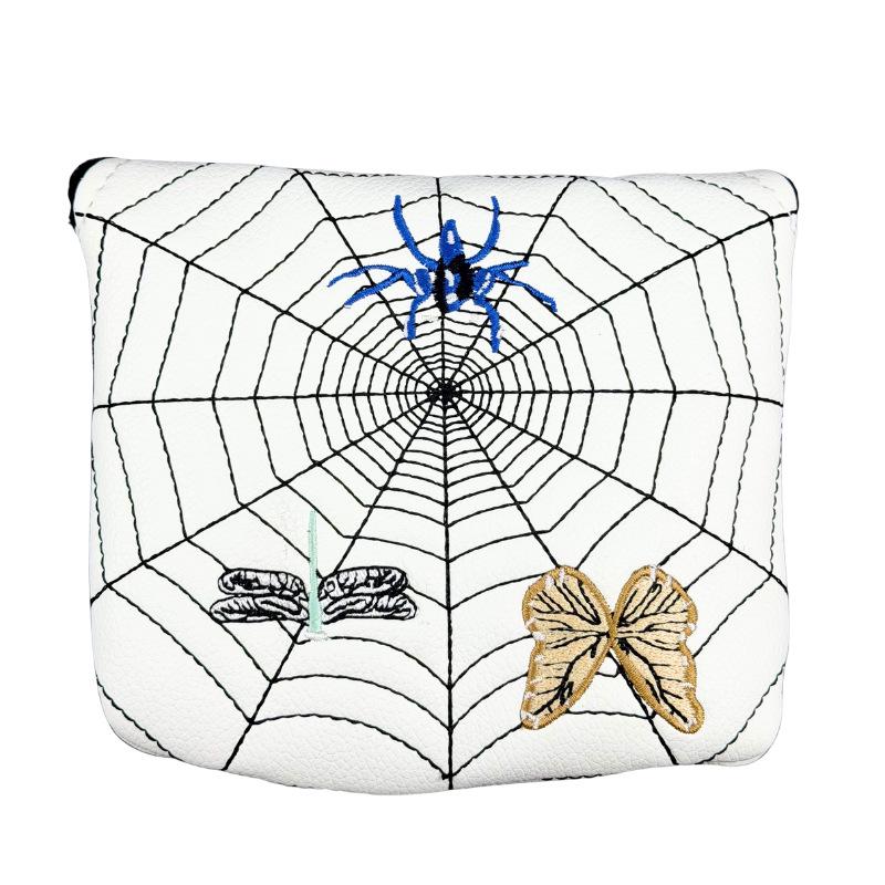 Black & White Spider Embroidered Magnetic Golf Putter Cover