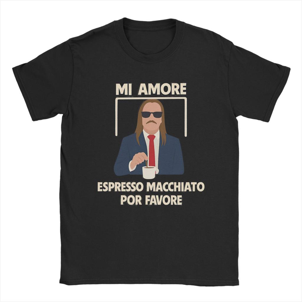 Classic Sillhouette Tommy Cash Espresso Eurovisions 2025 T Shirt for Men Hipster T-Shirt Crew Neck  Tees Short Sleeve Clothing