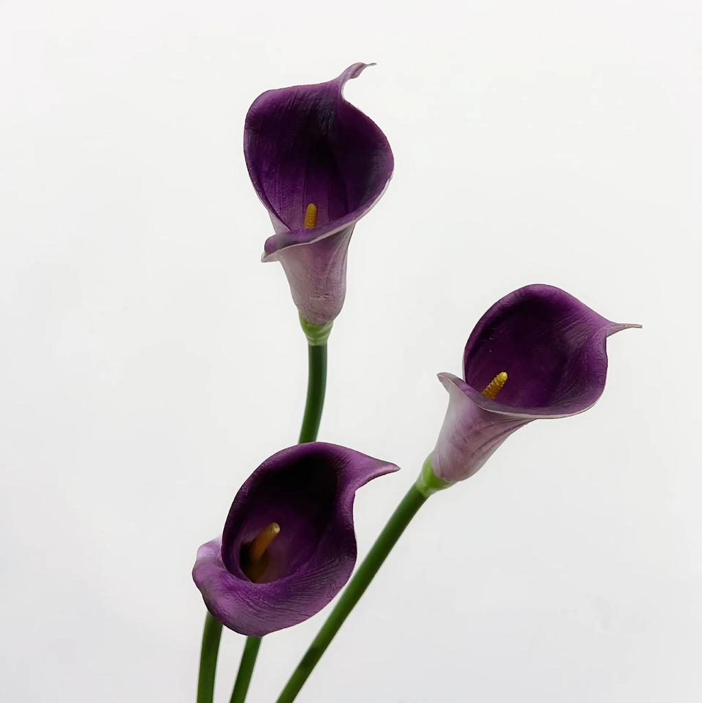 5 Stück Weiße Calla Lilie PU Kunstblumen Heim Wohnzimmer Dekoration Realistische Hoonlilie Kunstblumen Hochzeit Floraler Brautstrauß