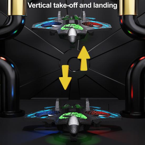 Remote Control Airplane Toy 360 Degrees Stunt Spin LED Lights Drop-Resistant Remote Control Fighter Jet Kids Adults Beginner RC Aircraft Model Toy