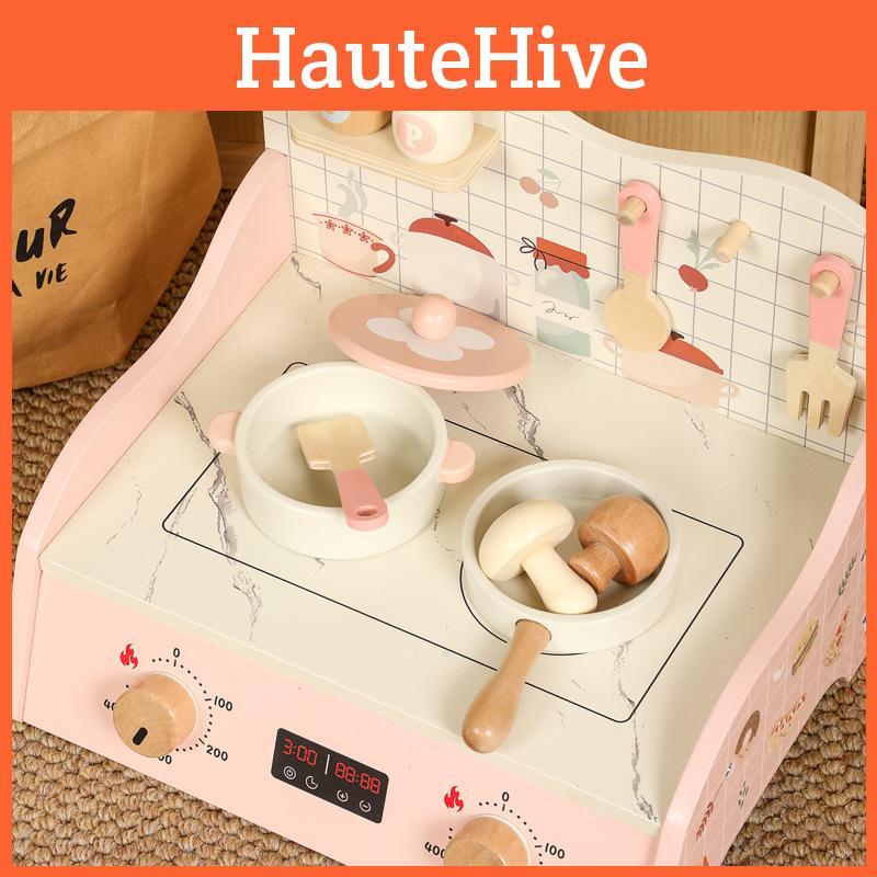 Simulation Kitchen Wooden Cooking Utensils Children Puzzle Toy Set For Gift Kid