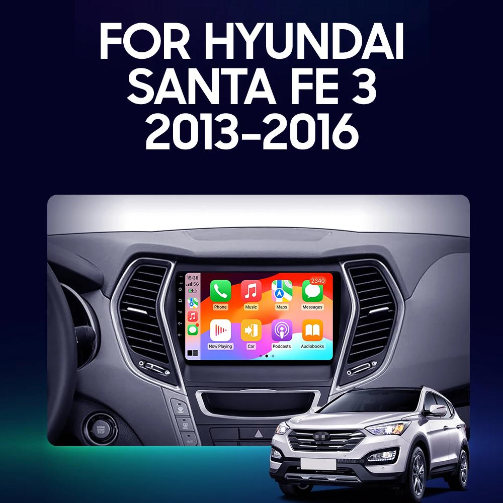 For Hyundai Santa Fe 3 2013 - 2016 Carplay Auto 4G+WIFI GPS Car Radio Navigation Multimedia Video Player Stereo BT Android 14
