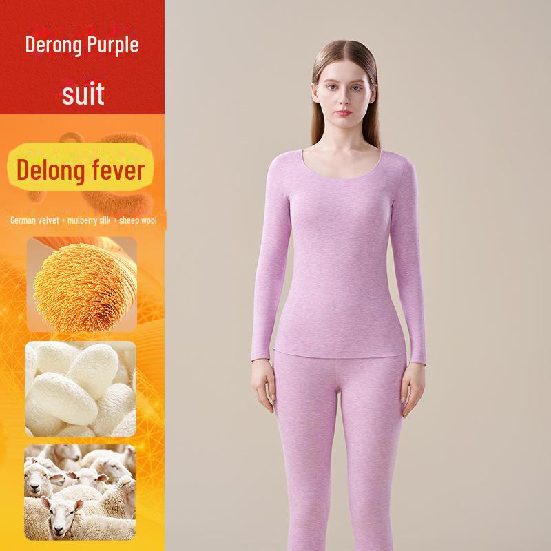 

Женский самонагревающийся шерстяной шелковый топ - термобелье из бархата, бесшовная нижняя часть, для зимы и осени 2XL