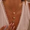 GEMCHIC Women's Love Heart Natural Stone Pendant Titanium Steel Necklace Ins Style Collarbone Chain