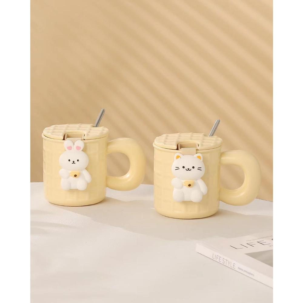 Milk Fufu Cute Cartoon Ceramic Cup Breakfast Cup with Hanging Leak Creative Coffee Cup Breakfast Cup Mug Souvenir