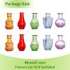 10Pcs Colorful Glass Flower Bud Vases Vintage Hydroponic Flower Planter Small Vase for Wedding Table Decoration DIY Gifts