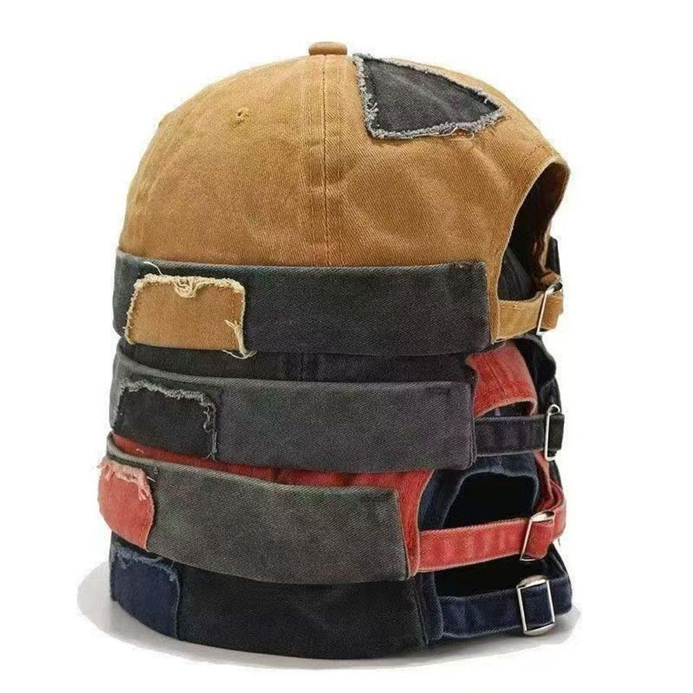 Casual Retro Brimless Hat Vintage Rolled Cuff Beanie Hat Adjustable Landlord Hat Unisex