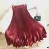 High Waist Satin Pleated Fishtail Skirt - 1 Meter Long Women's Dance Skirt with Large Swing and Medium Length.
