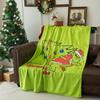 Christmas Atmosphere Cartoon Green Monster Blanket Soft And Comfortable Flannel Home Blanket Digital Printing Blanket