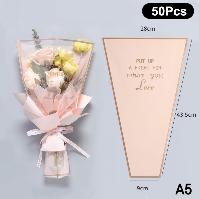 20/30/50Pcs Colorful Flower Wrappers Transparent Bag For Bouquet Flower Wrapper Waterproof Diy Gift Flower Decoration