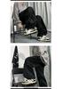American Style Men's Workwear Casual Wide-Leg Pants with Drawstring and Cuffed Hem