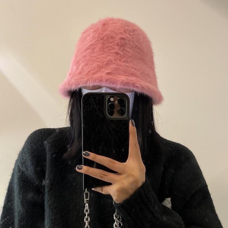 Fisherman's Hat Shows Off Her Face Without Makeup and Is Versatile and Warm To Cover Her Face Japanese Hairy Pot Hat