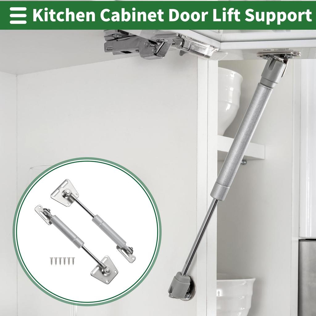 Motoforti Universal Lift Support Strut Gas Springs, 6 inch/155mm, 11 lbs/50N/5kg, Carbon Steel, Silver Tone, Set of 2