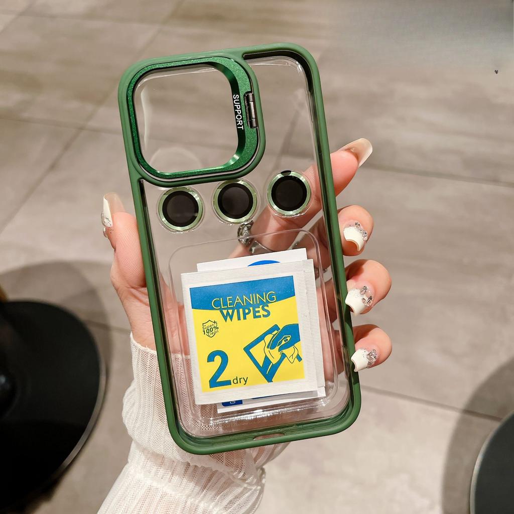Applicable To IPhone15 Promax Mobile Phone Case Anti-fall Lens Film Apple 16 Protective Case 14 Invisible Bracket