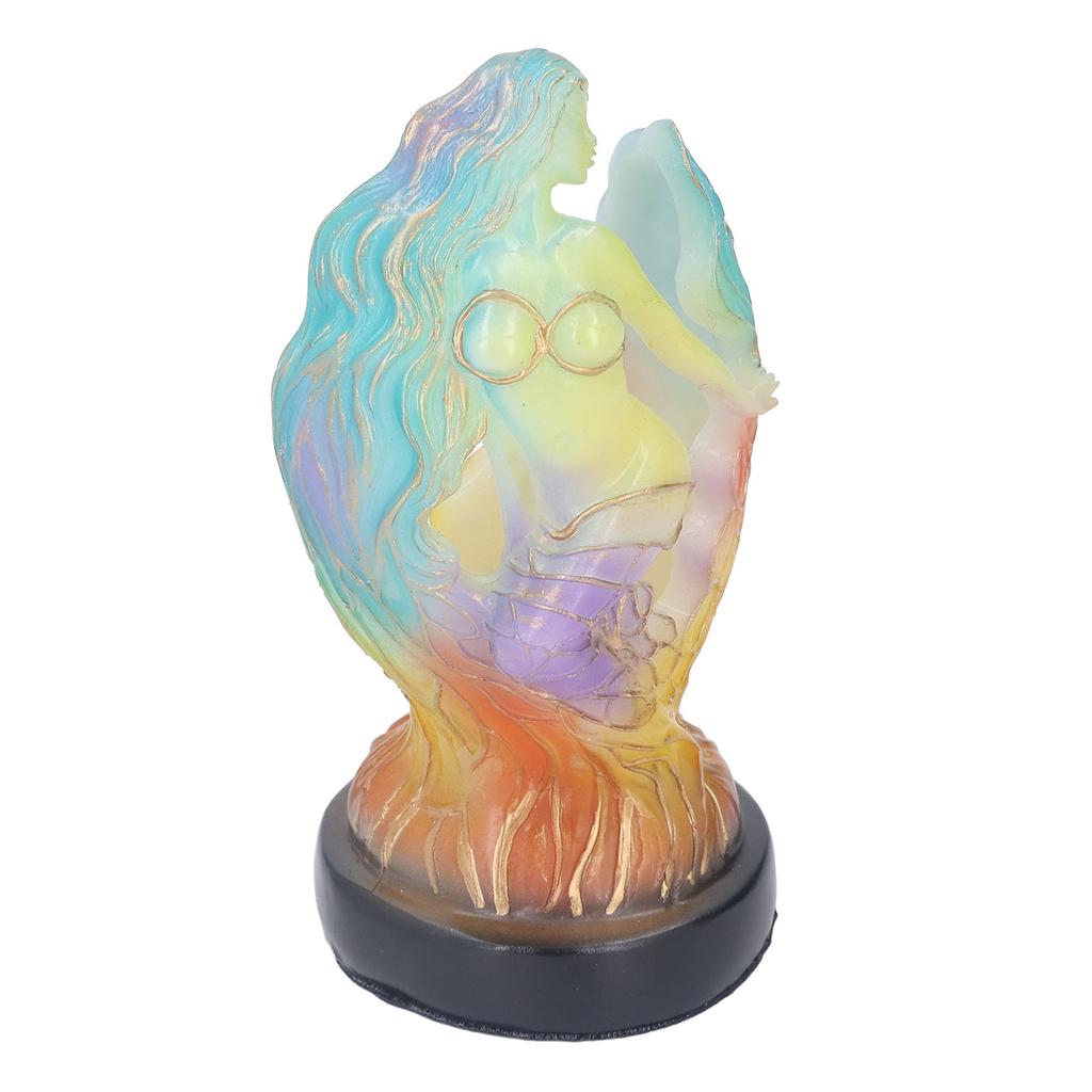 Schreibtischlampe Meerjungfrau Thema Innovativ Vintage Exquisite Farbemalerei Harz LED Nachtlicht für Zuhause Schlafzimmer Innen