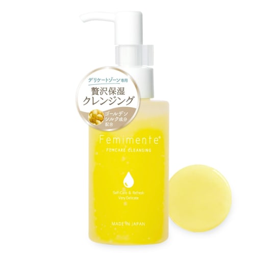 Femimente Delicate Zone Cleansing, Mildly Acidic, No-Foam Liquid Gel with Golden Silk, Moisturizing, Scent-Care, Sensitive Skin, Additive-Free, Fragra