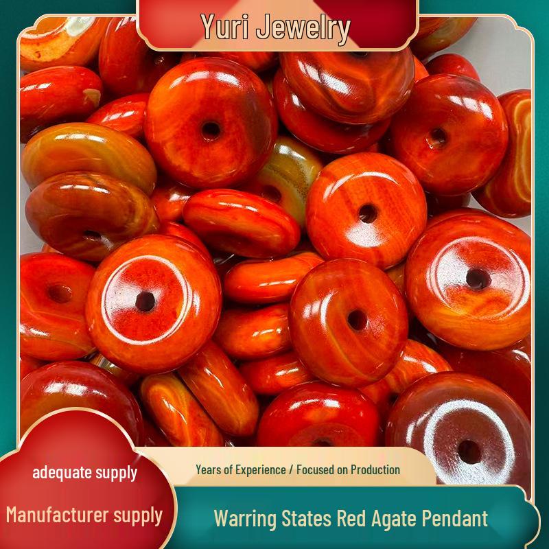Red Silk Agate Beads for DIY Bracelets Anklets - Cultural Accessories. 10 -