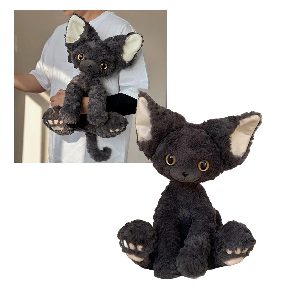 Black Cat Plush Toy,Stuffed Animal Adorable Fluffy Cat Plush Comfort, Cute Soft Plushies Cat Gifts For Kids Boy Girls & Adult