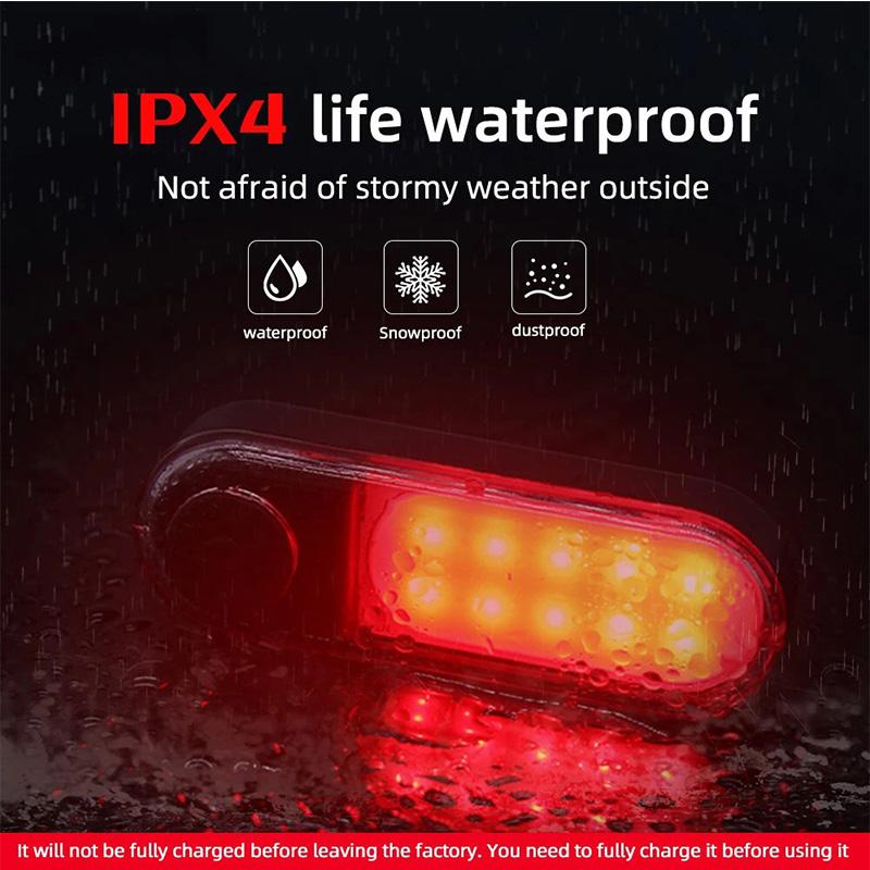 Bicycle Taillights Type-C Super Bright Road Bike Rear Lights Waterproof USB Rechargeable Cycling MTB Lamp