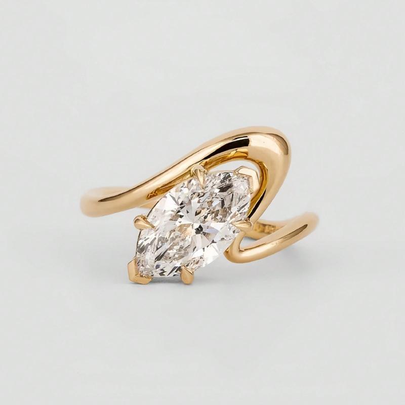 

Simple and Stylish Oval Set Zircon Ripple Ring, Suitable for Women s Engagement Zircon Accessories, Anniversary Gifts 7