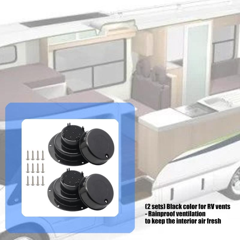2 Set Plastic Campers Sewer Roof Top Cover RVs Plumbing Vent Cap Fit 1in to 2-3/8in OD Pipe Trailer Motorhome Accessories