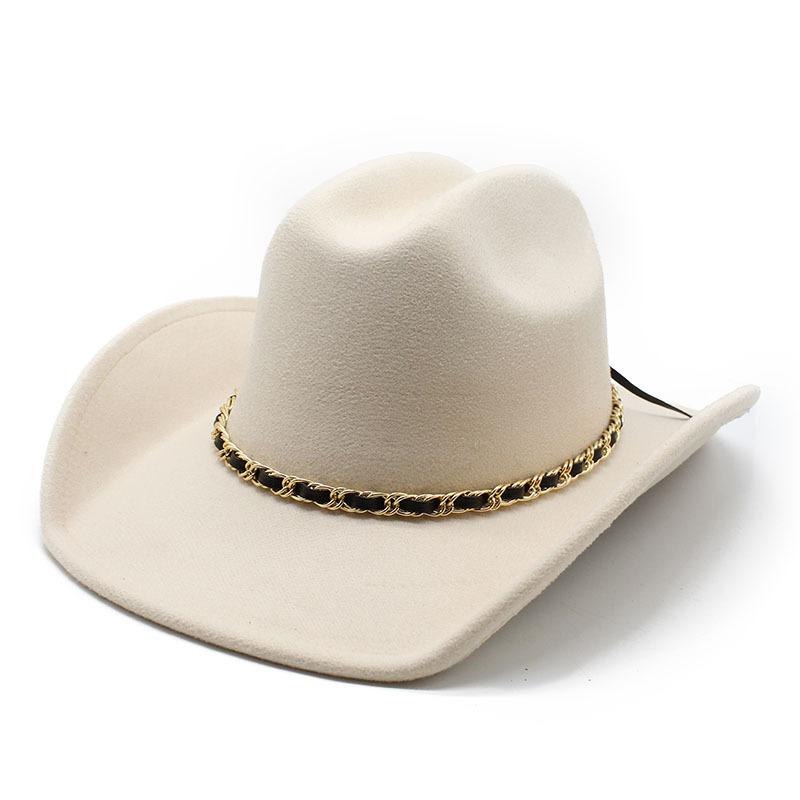 Versatile Casual Denim Big Eave Hat Retro Woolen Top Hat For Men And Women Couple Hat
