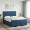 Box Spring Bed with Mattress and Headboard Blue 200 X 200 Cm Fabric