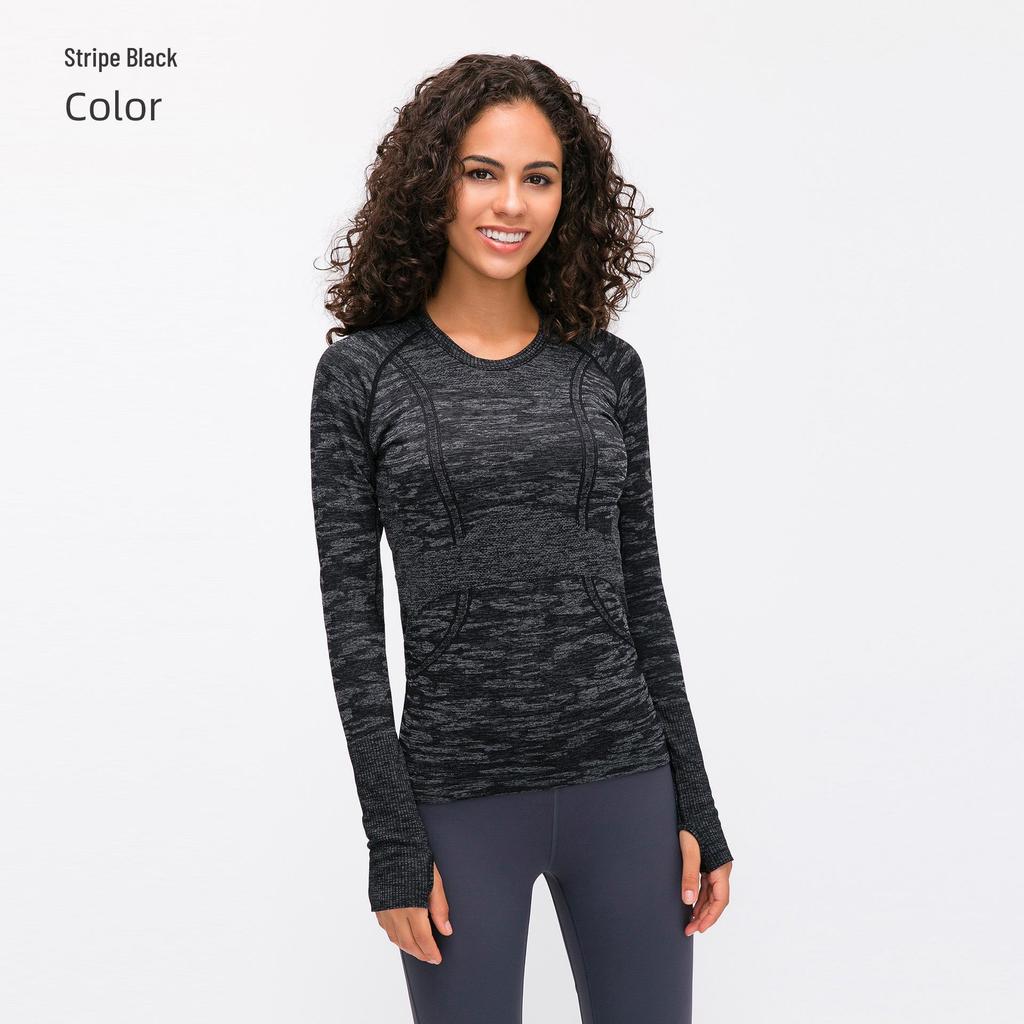 Women's Seamless Long Sleeve Yoga Top – Comfortable, Breathable, Tight-Fitting, Slimming Fitness Wear