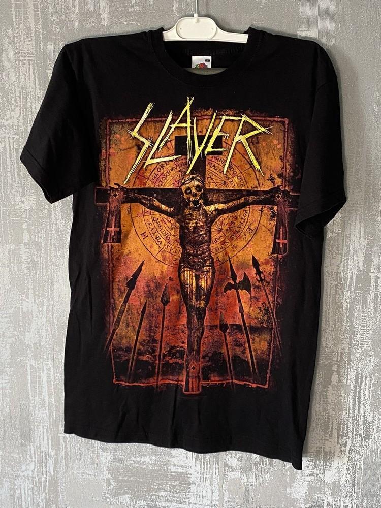 Slayer Band Dünya Turu 2012 Temel Stil Siyah Pamuklu Unisex Tişört S-5XL KH12529