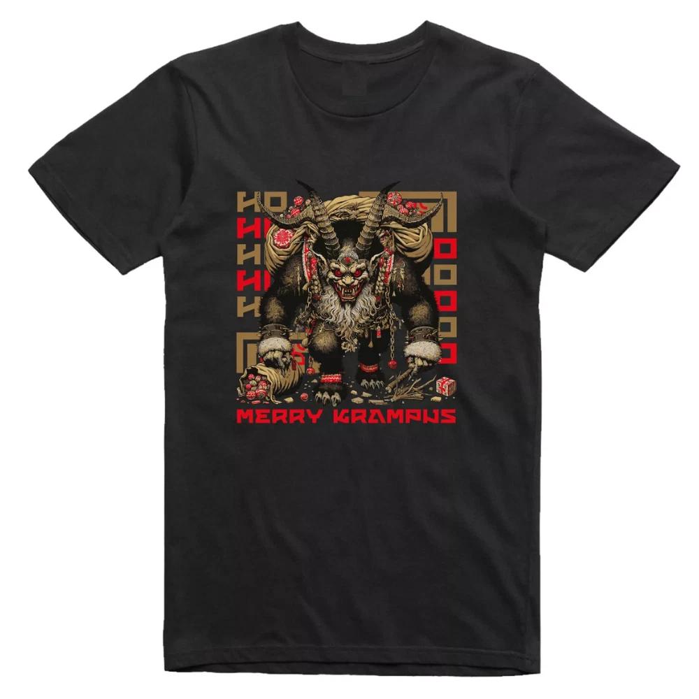 

100% cotton TOPS UNISEX TEES MENS WOMENS Mens Chritmas T Shirt Funny Krampus Alternative X Mas 100% Cotton Tee 3XL чёрный