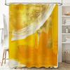 Artistic Abstract Shower Curtain Yellow White Watercolor Design Bathroom Decor For Home Waterproof Fabric With Hook Rings (Yello