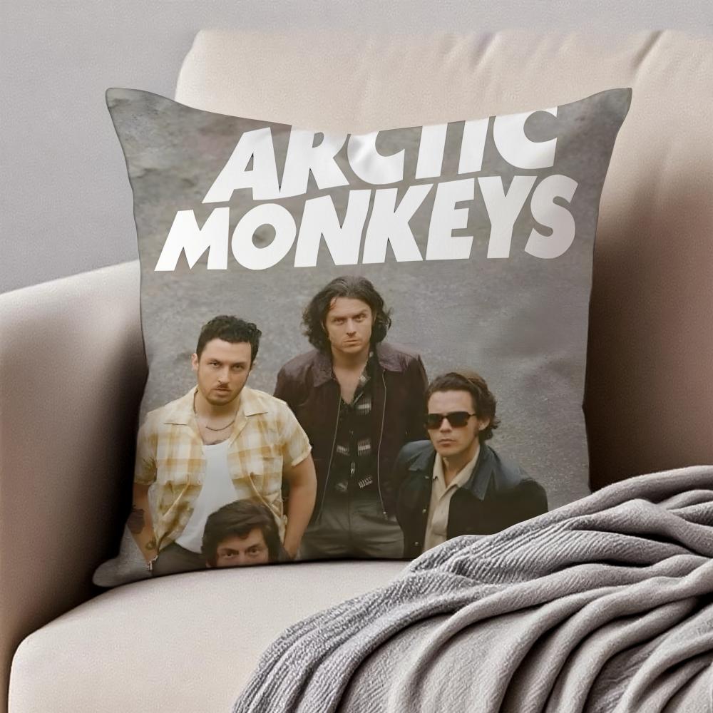 Fashion Cool A-Arctic Monkeys Band Iconic Cushion Cover Pillowcase Anti-Dustmite Invisible Zipper Short Plush Sofa Cushion