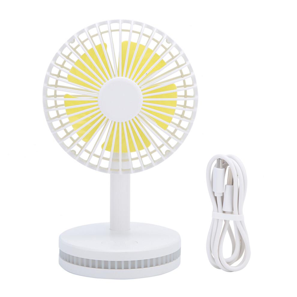 Adjustable Speed Desk Fan for Home, Quiet Operation Fan with LED Bedside Small Light Function, Rechargeable Handheld Fan, Portable Mini Fan for