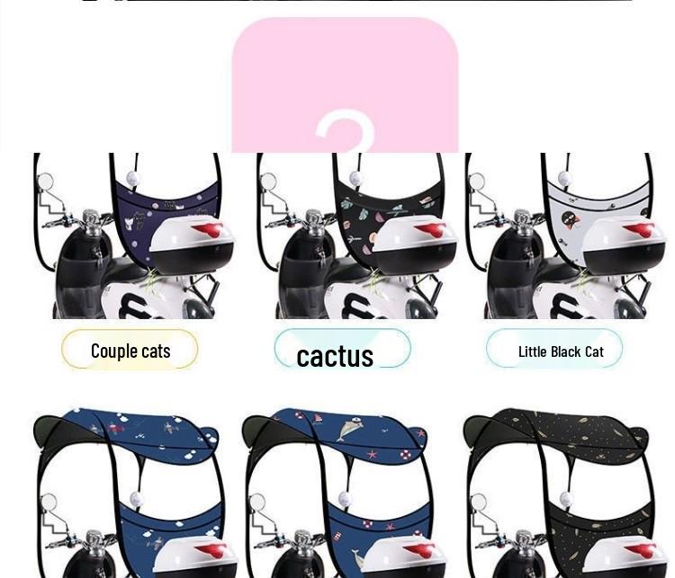 Detachable Electric Car Umbrella: Convenient, Thickened Sunshade Canopy for Battery Cars