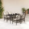 VidaXL Garden Dining Set with Cushions 5 Pcs, Patio Table and Chairs, Outdoor Furniture Terrace, Modern, 3212112