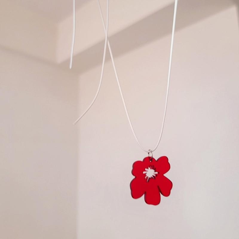 Sweet Irregular Flower Pendant Necklace Party Jewelry Fashion Statement Choker Fashion Simple Cord Collar Necklace