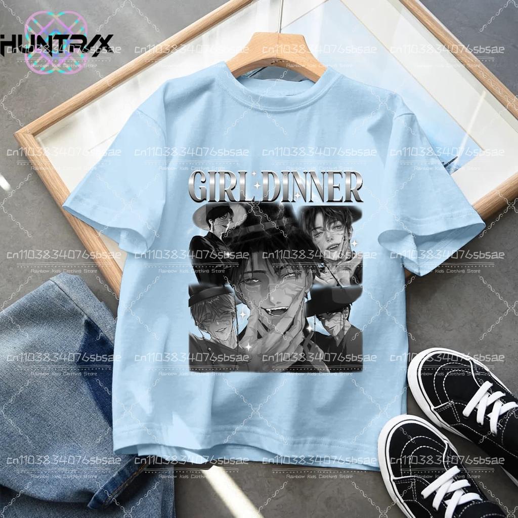 Sommarbarn T-shirt KPop Demon Hunters Rundhalsad Tecknad Flickor Pojkar T-shirt Vardaglig Tryck Mode Vardagliga Flickkläder