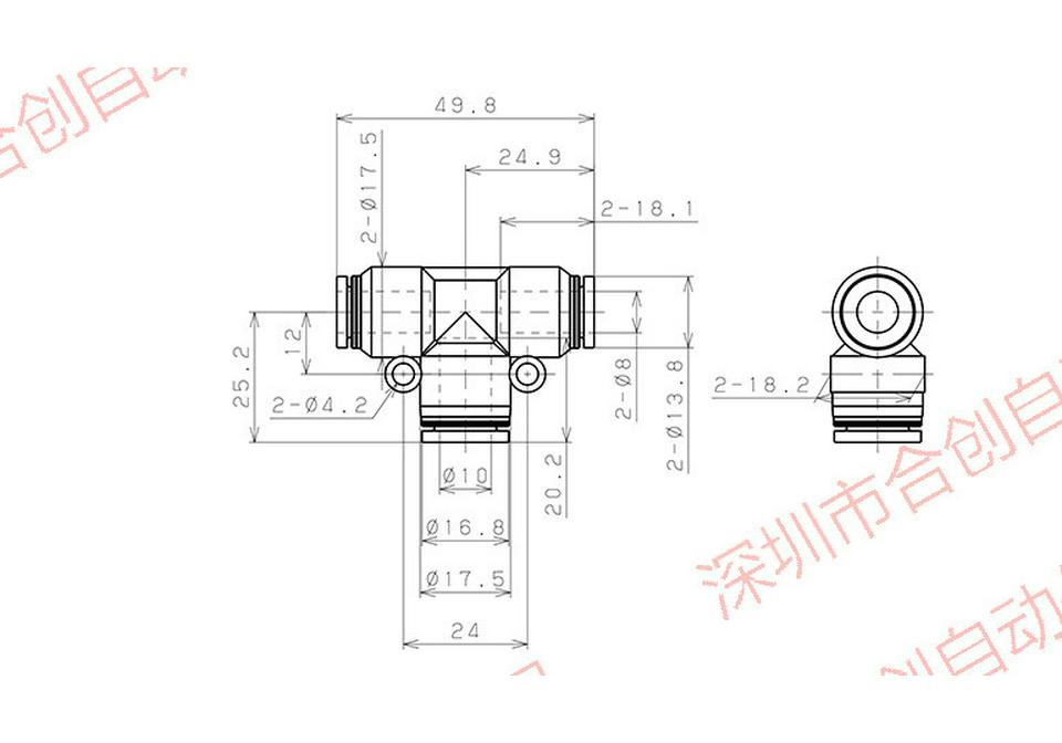 PEG Series Connectors: PEG4-6, PEG6-4, PEG6-8, PEG8-6, PEG10-6, PEG12-10 by PISCO