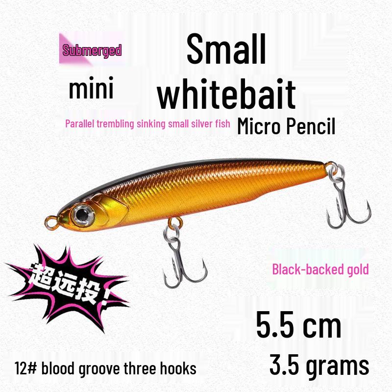 Small Silver Fish Pencil Twitching Long Cast Slow-Sinking Freshwater & Sea Fishing Lure for Mackerel & Asp